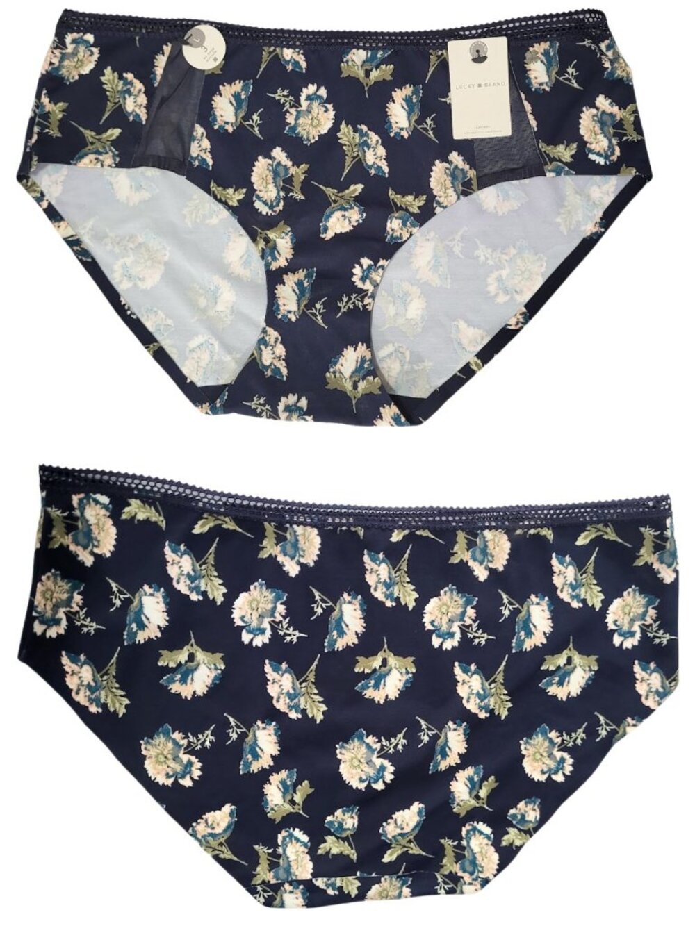 LUCKY BRAND NWT No Show Hipster's Floral Underwear 1 Pair - Women's L